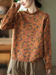 Flower Printing Knitted top Female Pullover Loose Sweater Dress