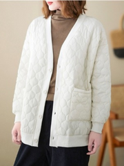 Rhombic Warm Cotton Plus fFeece Thick Light Down Padded Jacket