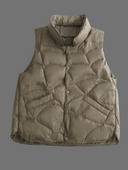 Stand-up Collar Thickened Warm Vest Light Down Jacket Cotton-padded Sleeveless Short Jacket Dress