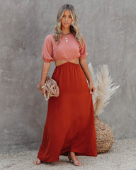 Aguilar Colorblock Cutout Maxi Dress