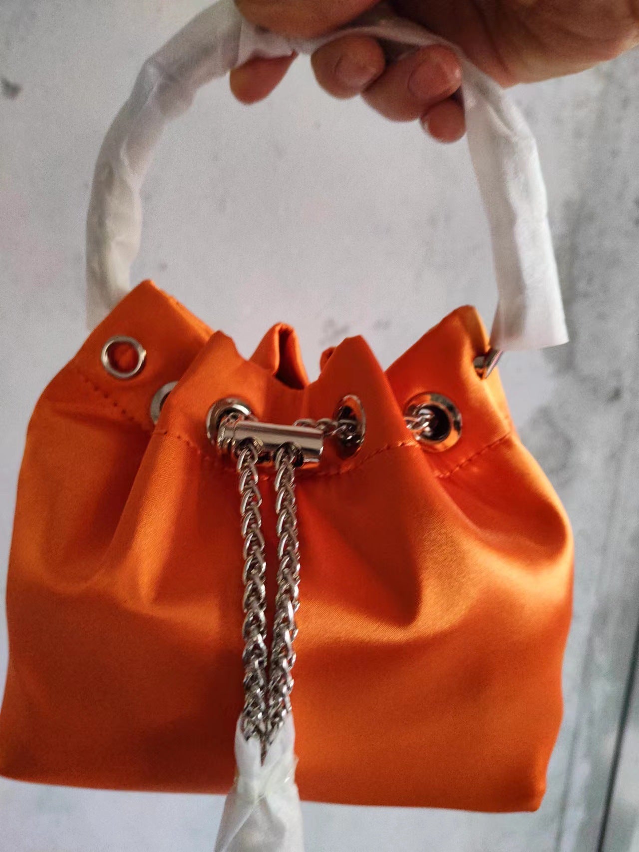 Satin Fringe Fashion Bucket Bag