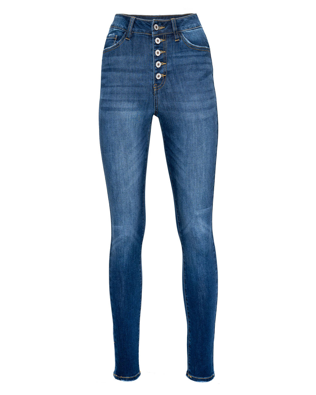 Candice High Rise Button Front Skinny