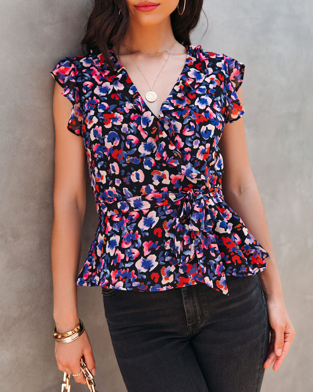 Cady Floral Ruffle Blouse