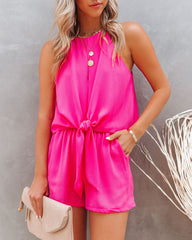 Cassius Pocketed Tie Front Romper