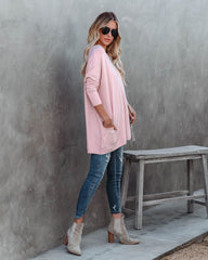 Close To You Pocketed Sweater - Dusty Pink