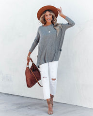 Close To You Pocketed Sweater - Heather Grey