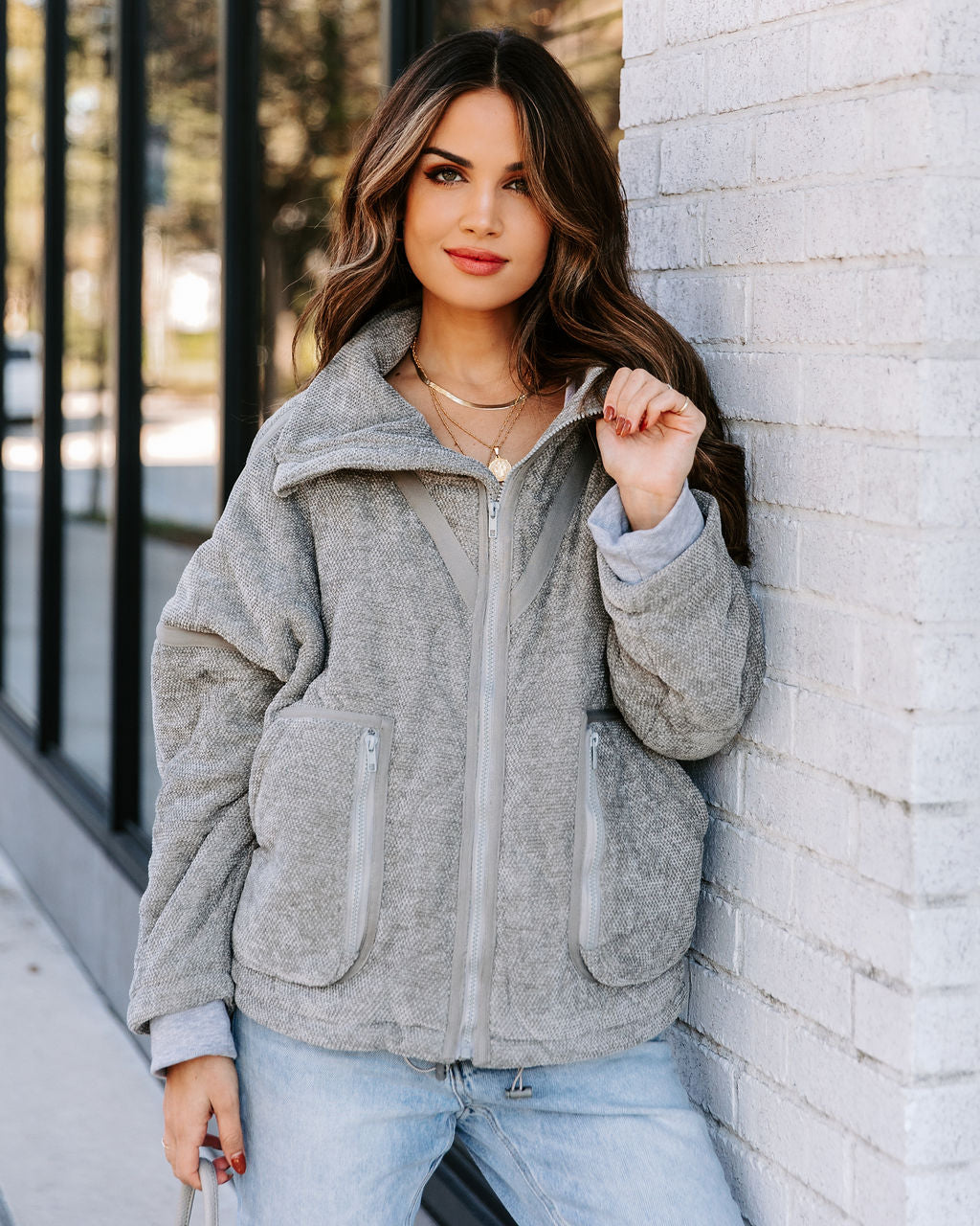 Carey Pocketed Quilted Jacket - Grey - FINAL SALE – VP Clothes