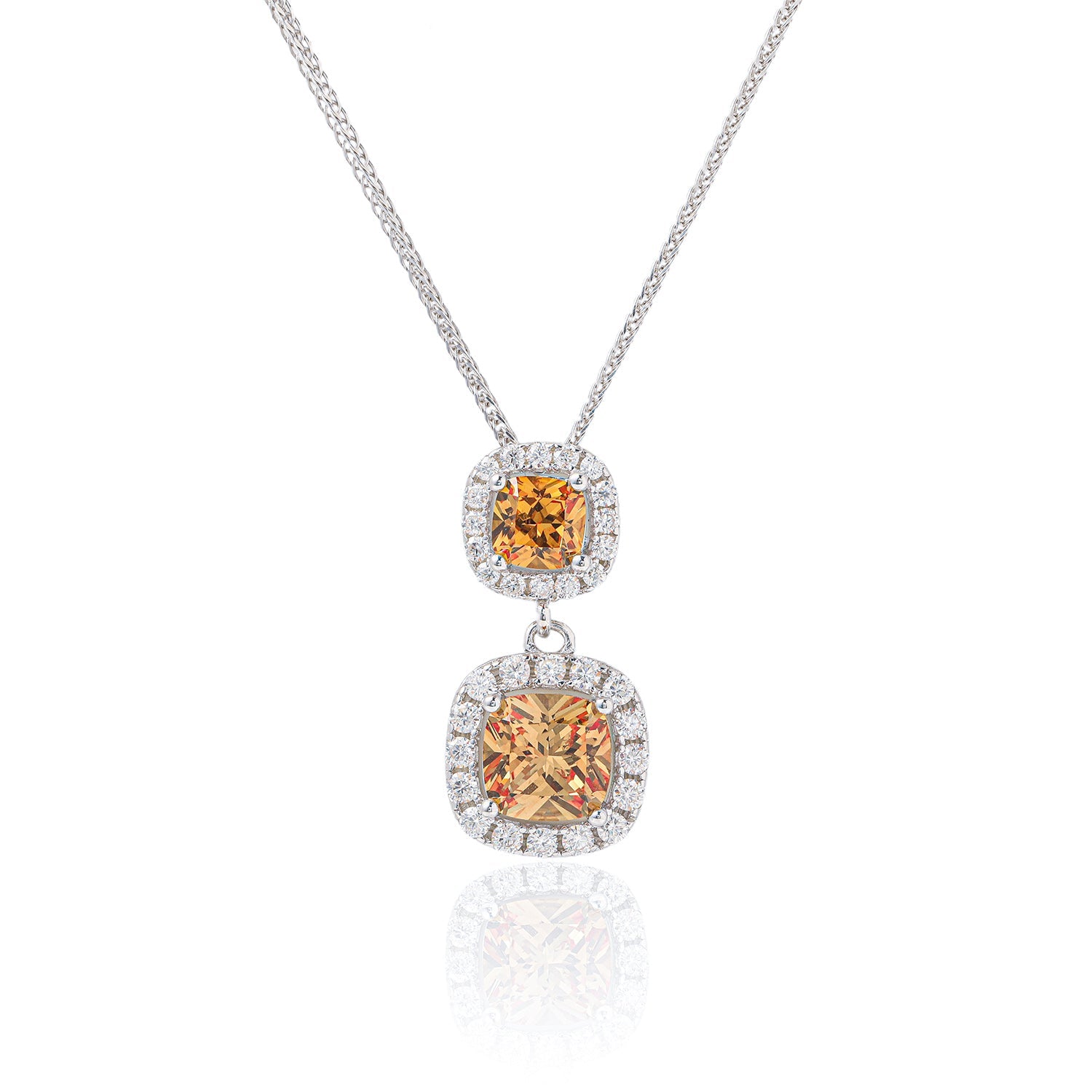 Aura Princess-cut Diamond Necklaces