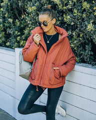 Cassian Pocketed Quilted Puffer Jacket - Ginger