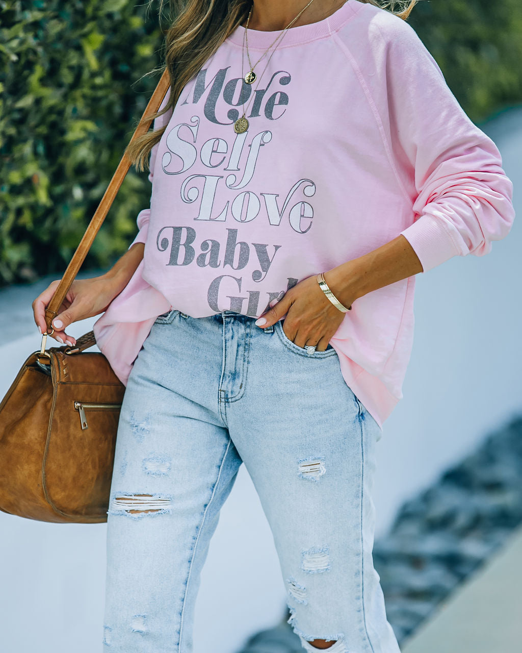 More Self Love Baby Girl Cotton Blend Sweatshirt