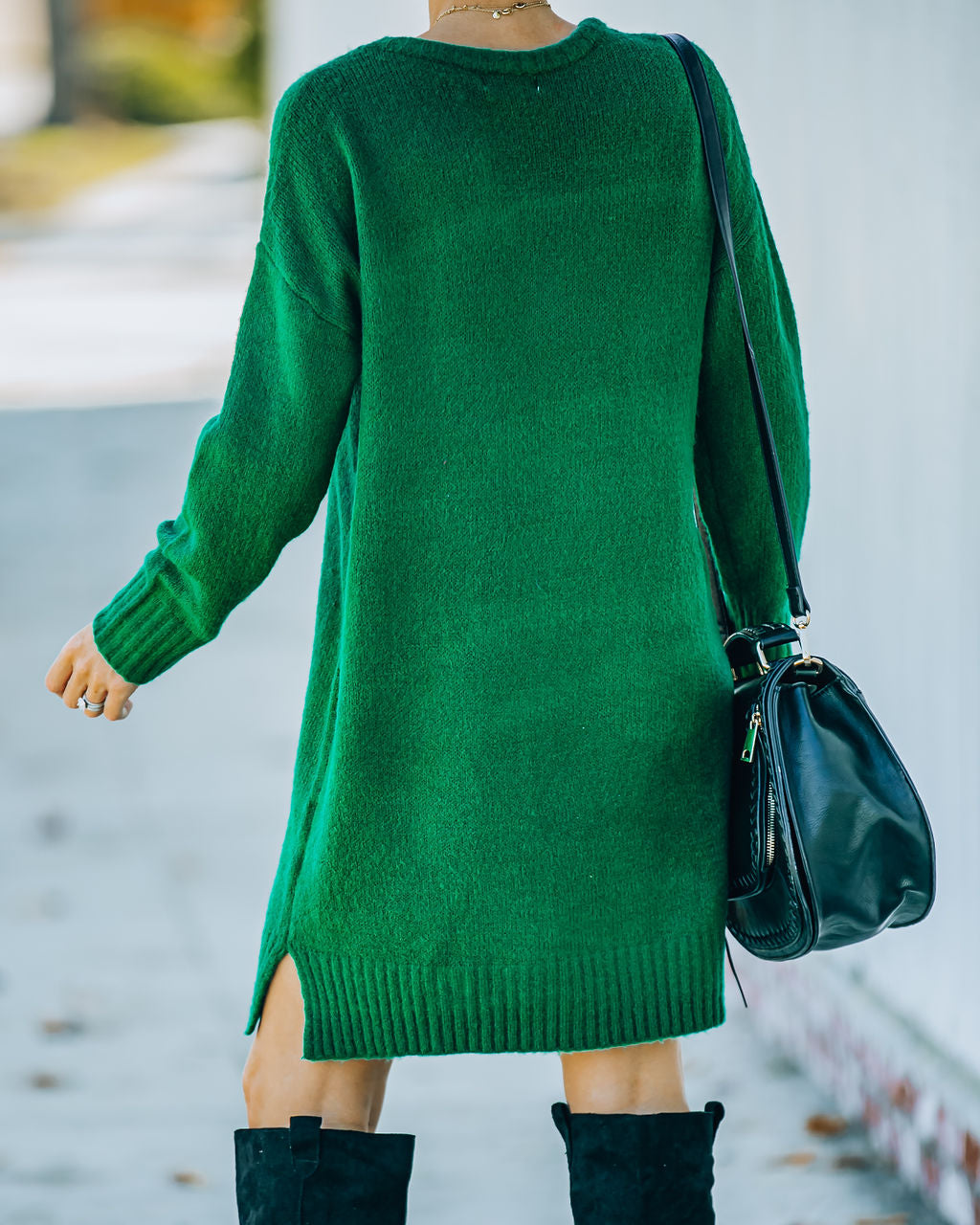 Smoky Mountain Sweater Dress - Green