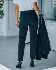 Long Shot Pocketed High Rise Trousers - Black