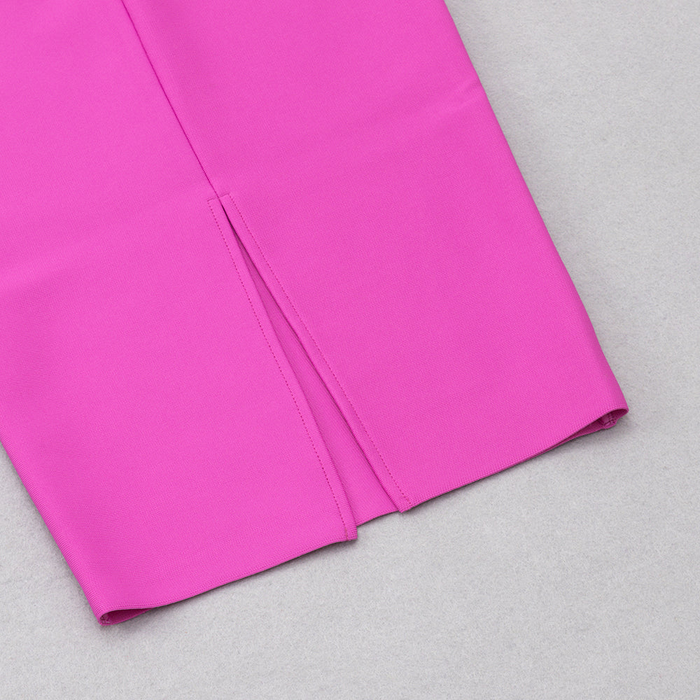 Square Collar Sleeveless Midi Cut Out Bandage Dress