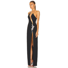 Strapless Sleeveless Maxi Diamente Embellished Bandage Dress