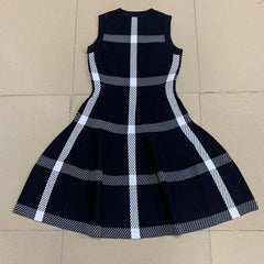 Round Neck Striped Mini A-line Dress