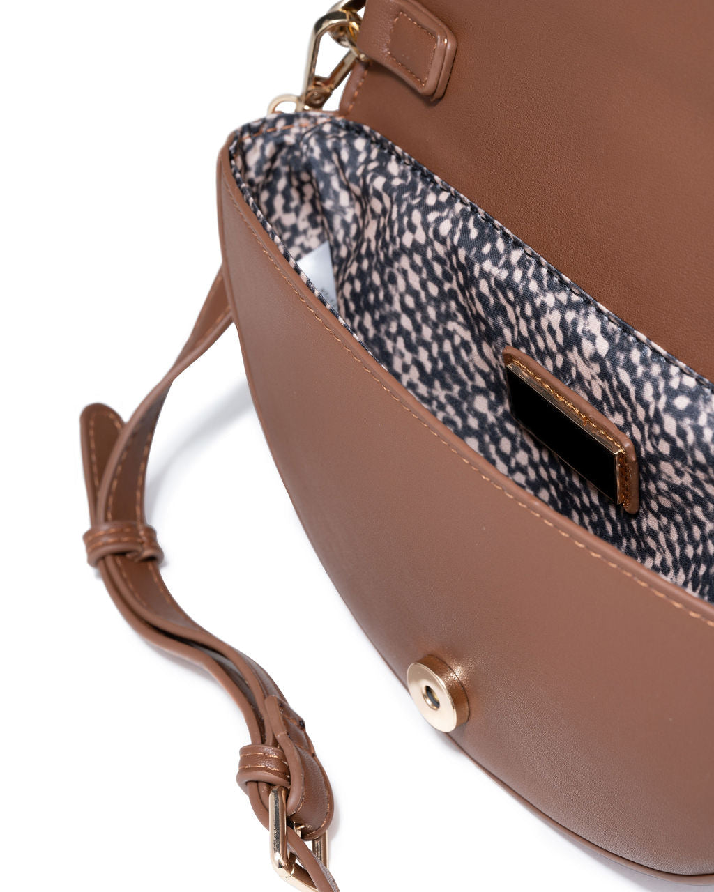 Holly Quilted Chain Crossbody Bag - Brown