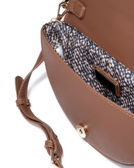 Holly Quilted Chain Crossbody Bag - Brown