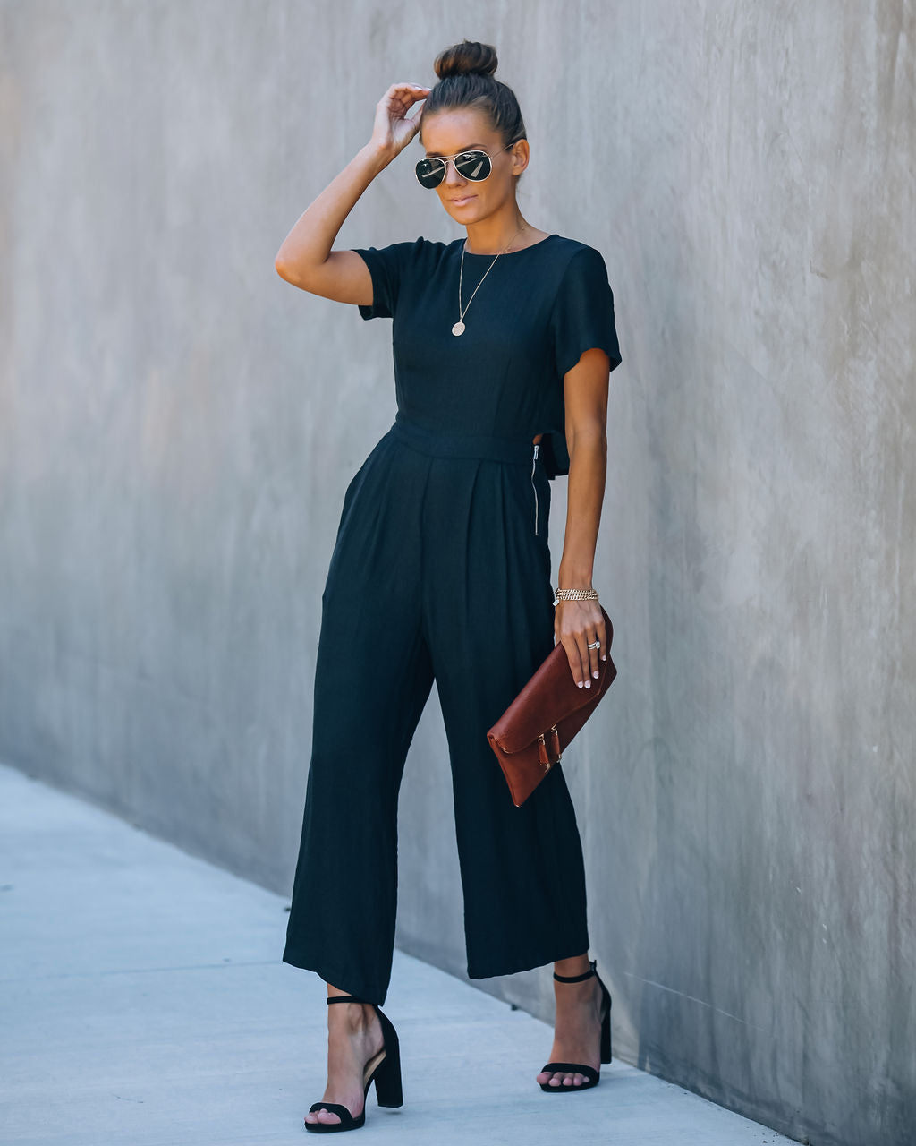 First Class Pocketed Jumpsuit - Black