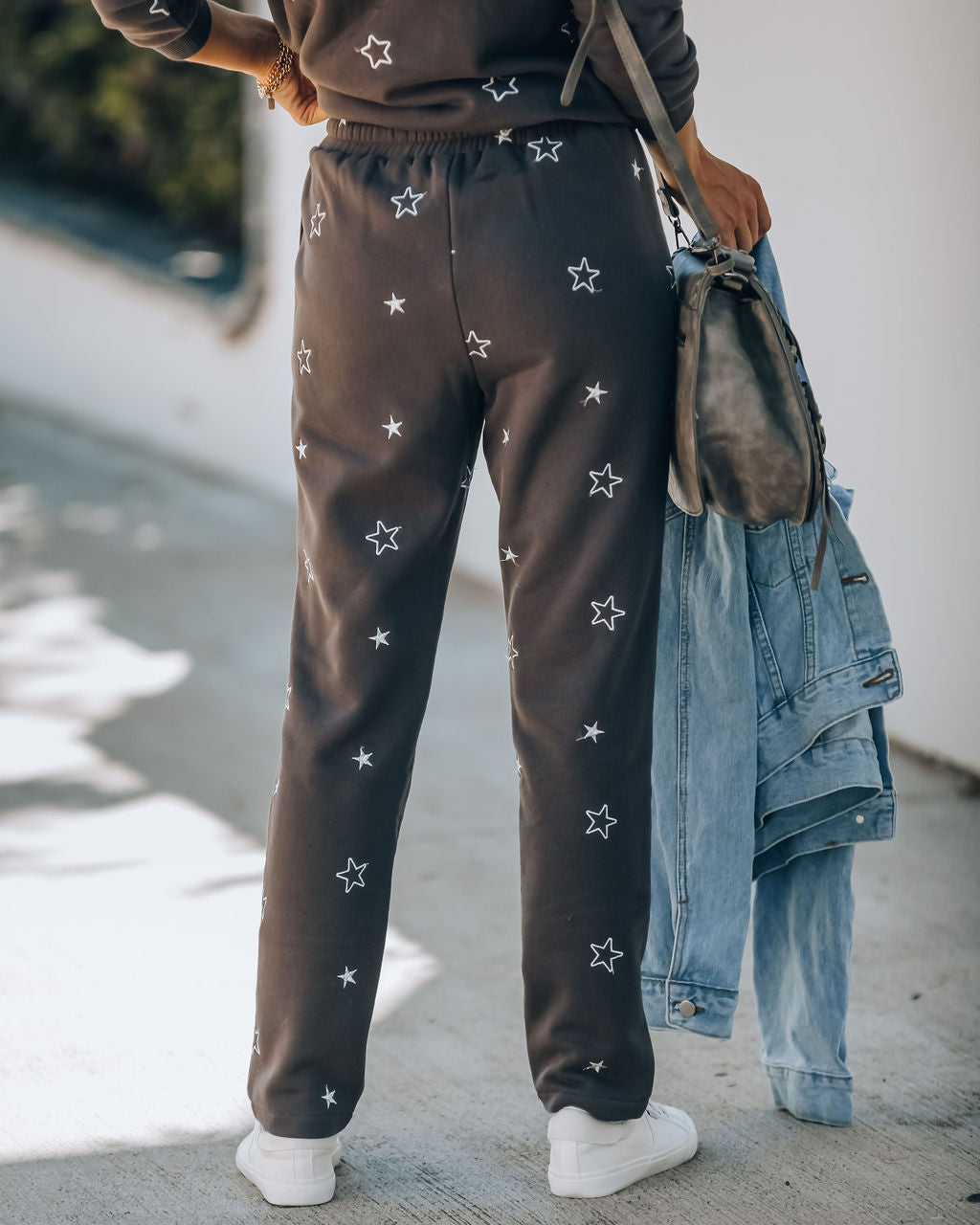 Jet Set Cotton Blend Pocketed Embroidered Joggers