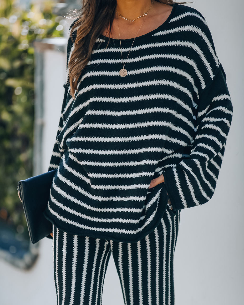Jacqueline Striped Knit Sweater Top
