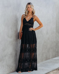 Invite Tranquility Lace Maxi Dress - Black