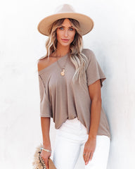 Jaxon Cotton Blend Unfinished Tee - Taupe