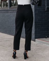 Jazlyn Pocketed High Rise Trousers - Black