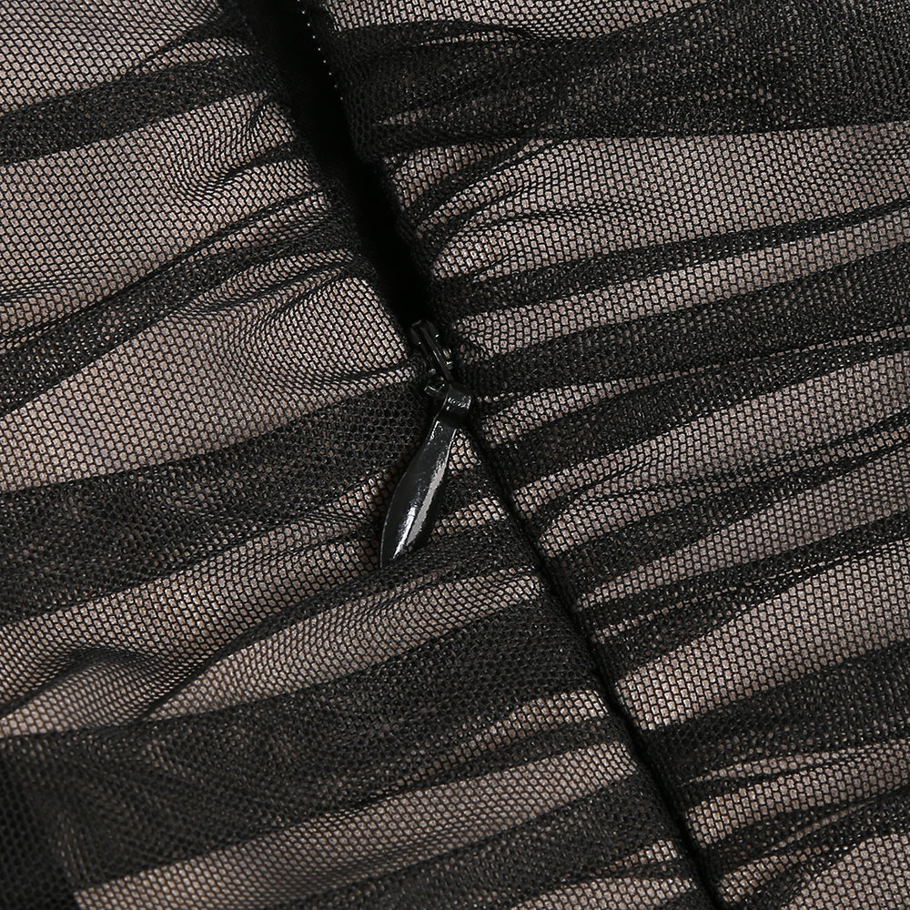 Strapless Sleeveless Striped Maxi Bodycon Dress