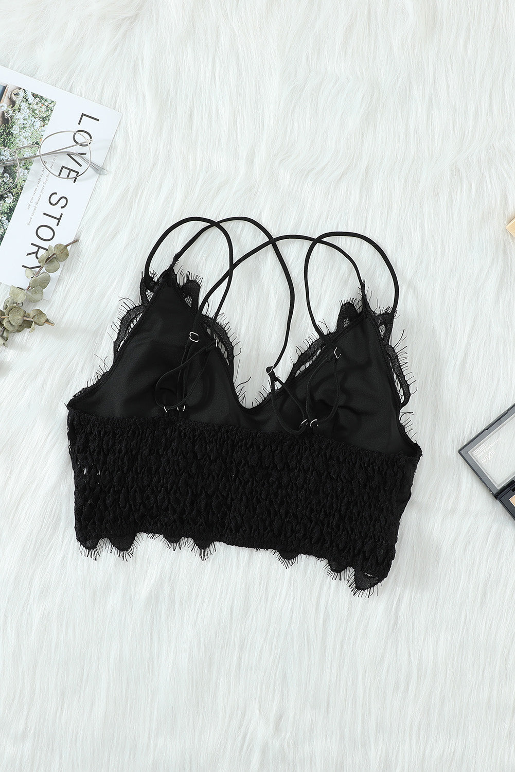 Chic Black Lace Bralette with Lining