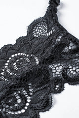 Chic Black Crochet Lace Bralette