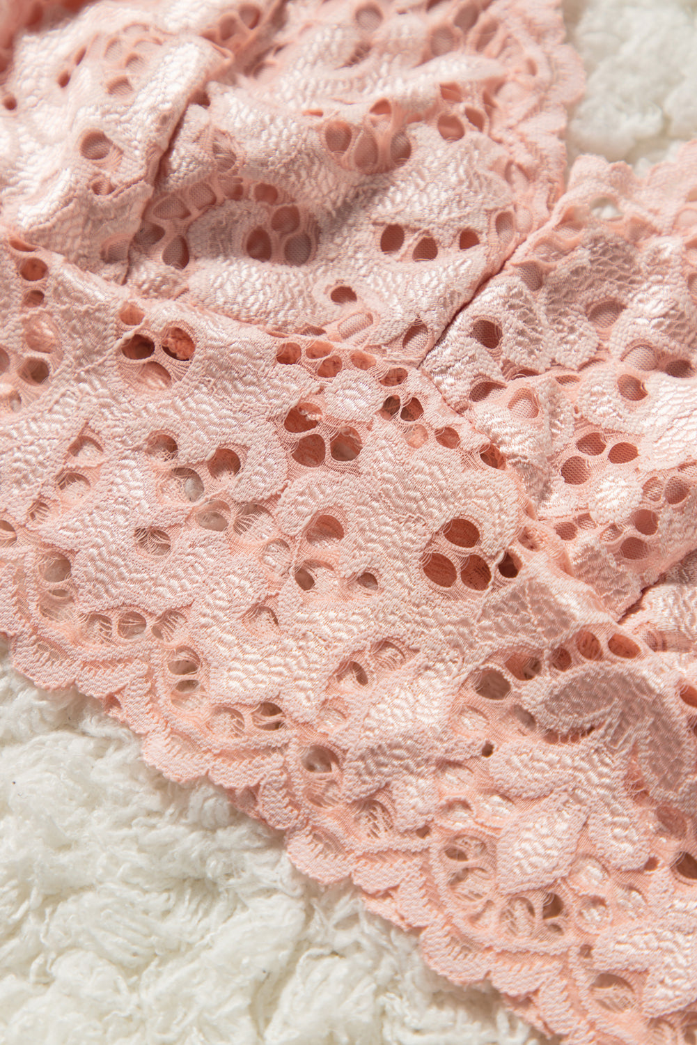 Chic Pink Chunky Lace Bralette