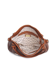 Lindsay Faux Leather Crossbody Handbag - Cognac