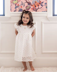 Mini - Hart Cotton Eyelet Babydoll Dress