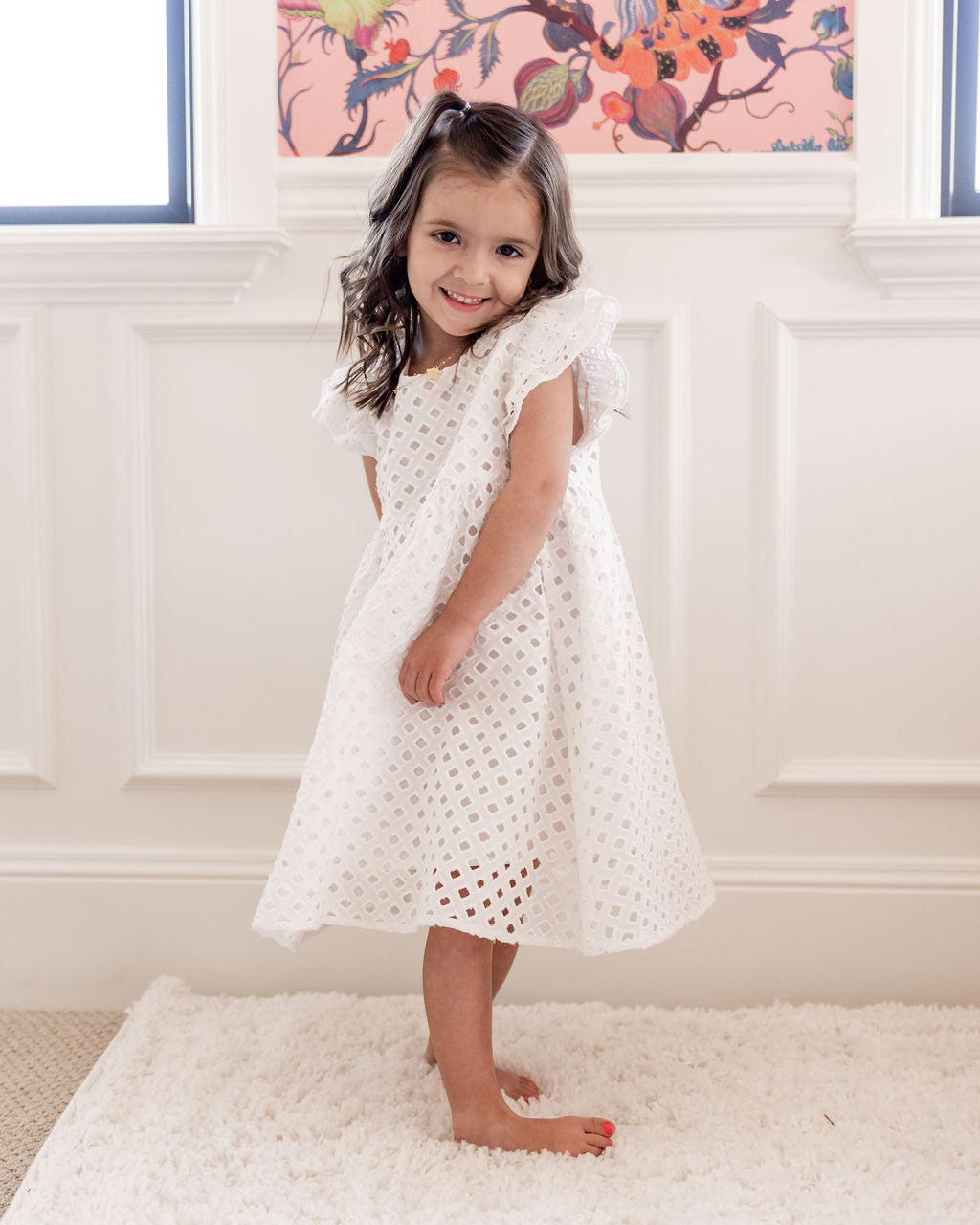Mini - Hart Cotton Eyelet Babydoll Dress