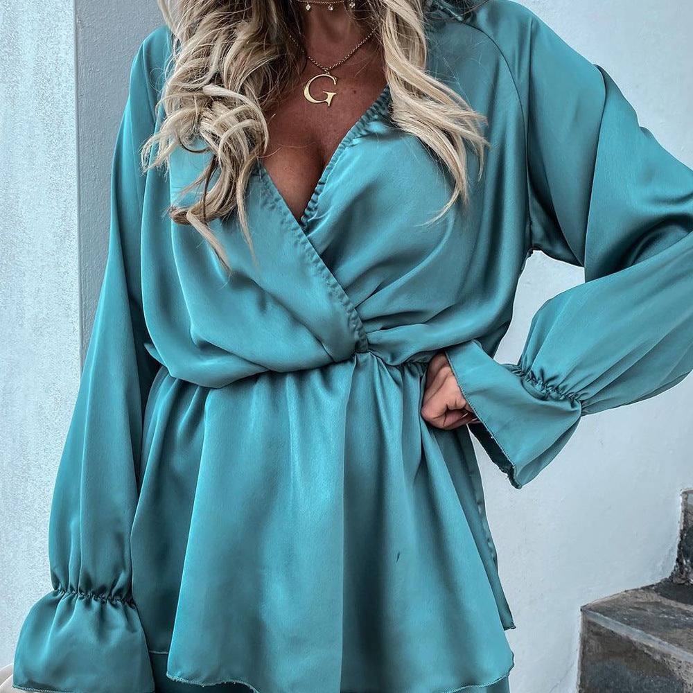 Found Love Pleated Romper - Teal