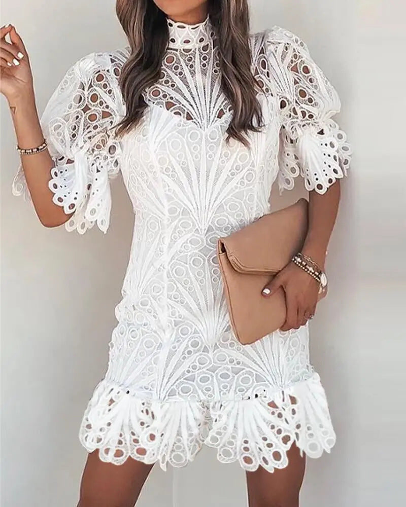 Champs-lys¡§es Embroidered Lace Dress
