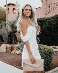 Passion Lace Off The Shoulder High Low Midi Dress