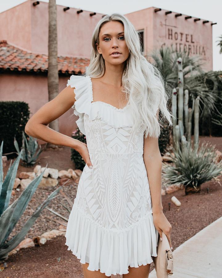Passion Lace Off The Shoulder High Low Midi Dress