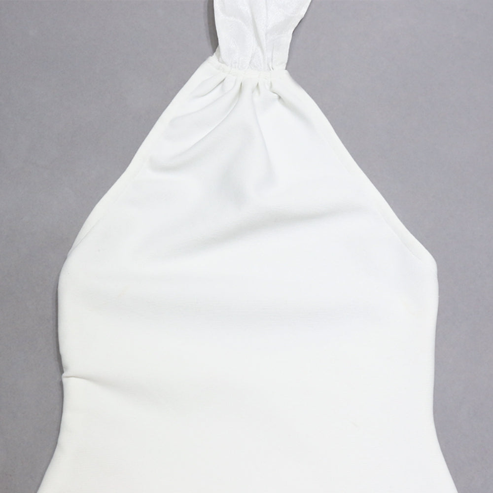 Halter Sleeveless Midi Frill Bandage Dress