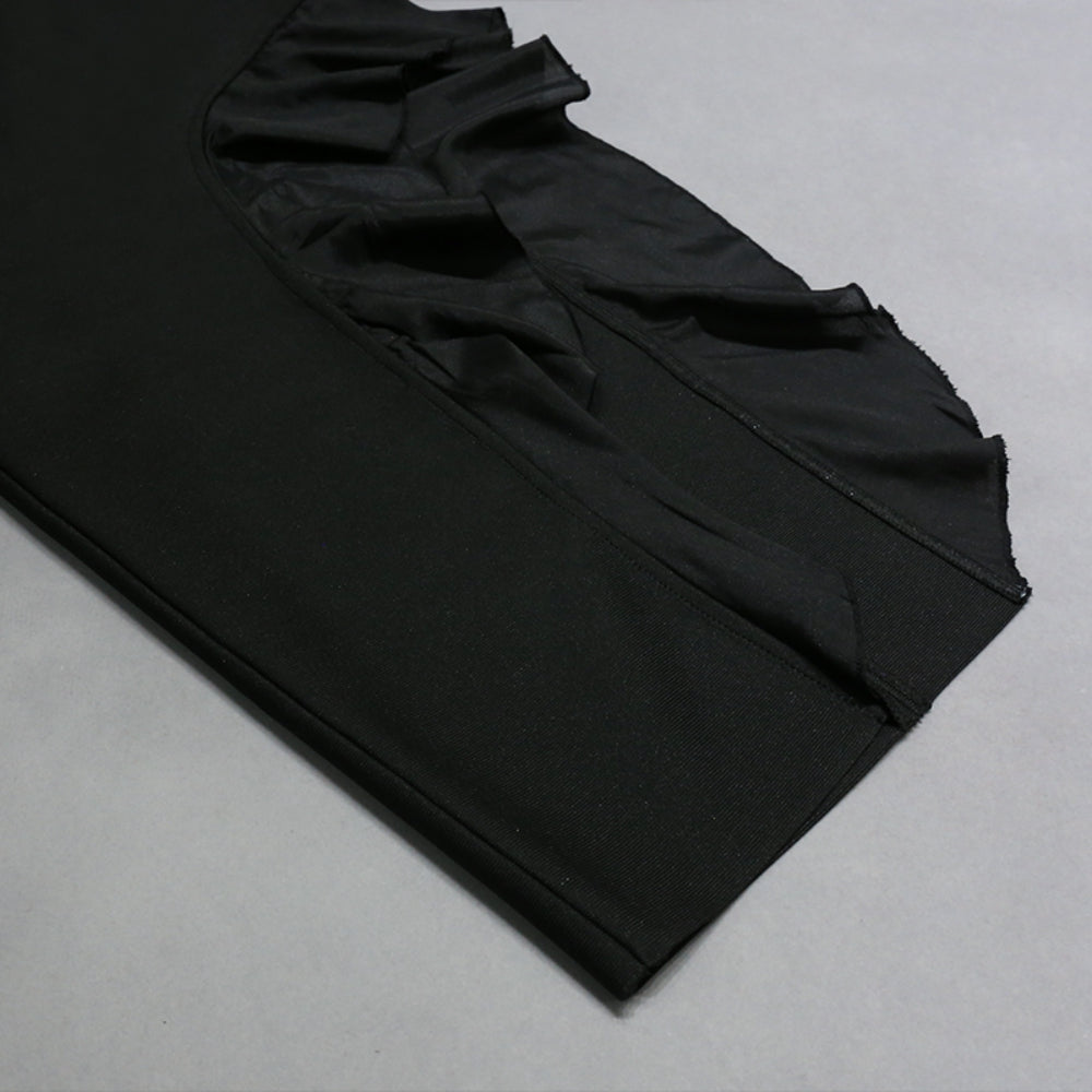 Strappy Long Sleeve Lace Up Midi Bandage Dress
