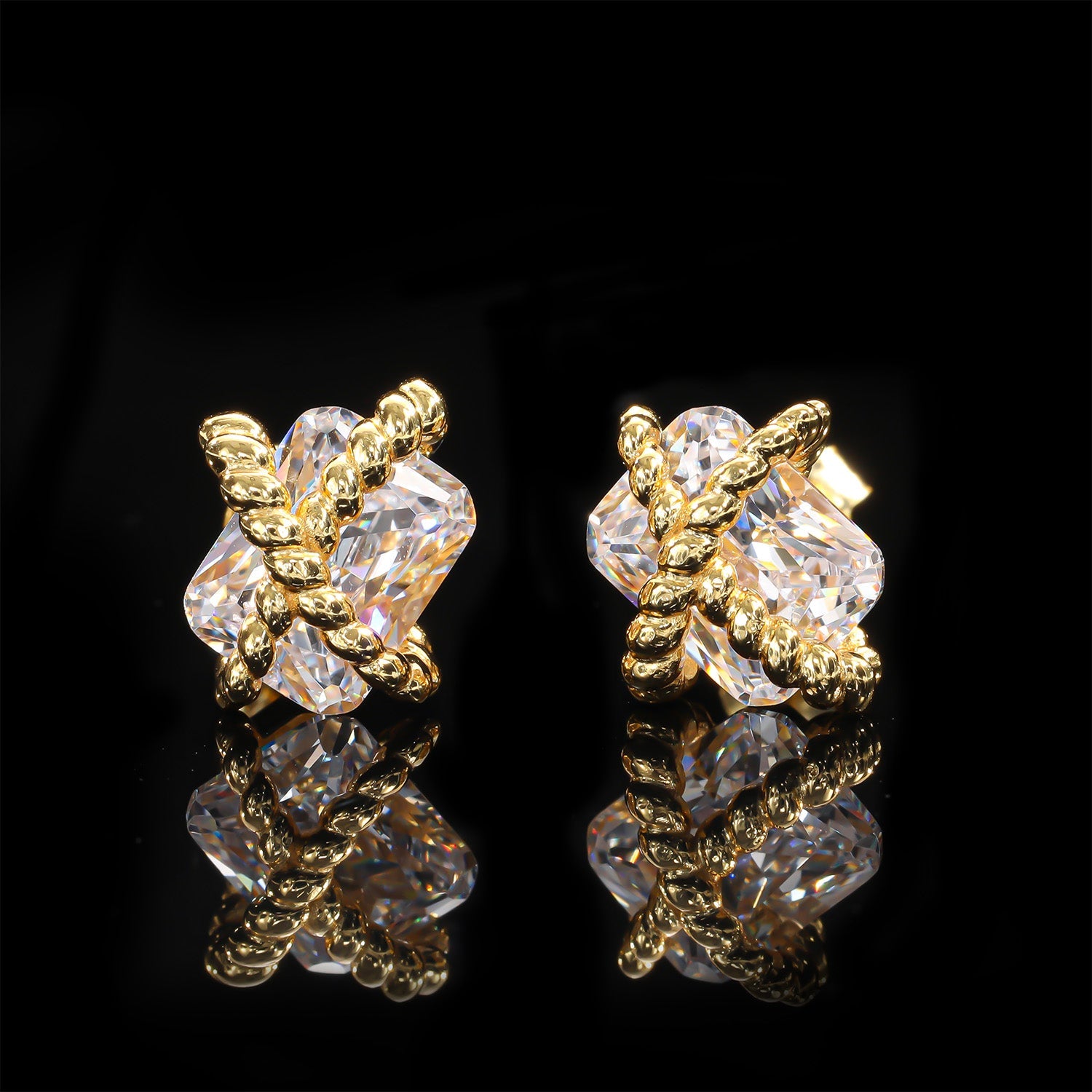Cross Gemstone Earrings