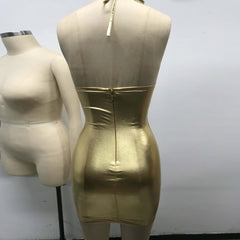 Halter Sleeveless Diamond Mini Exclusive Custom Dress