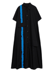 Lightweight Short Sleeve Midi Waist Dress with Pockets