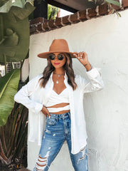 Izabel Spotted Button Down Blouse - White