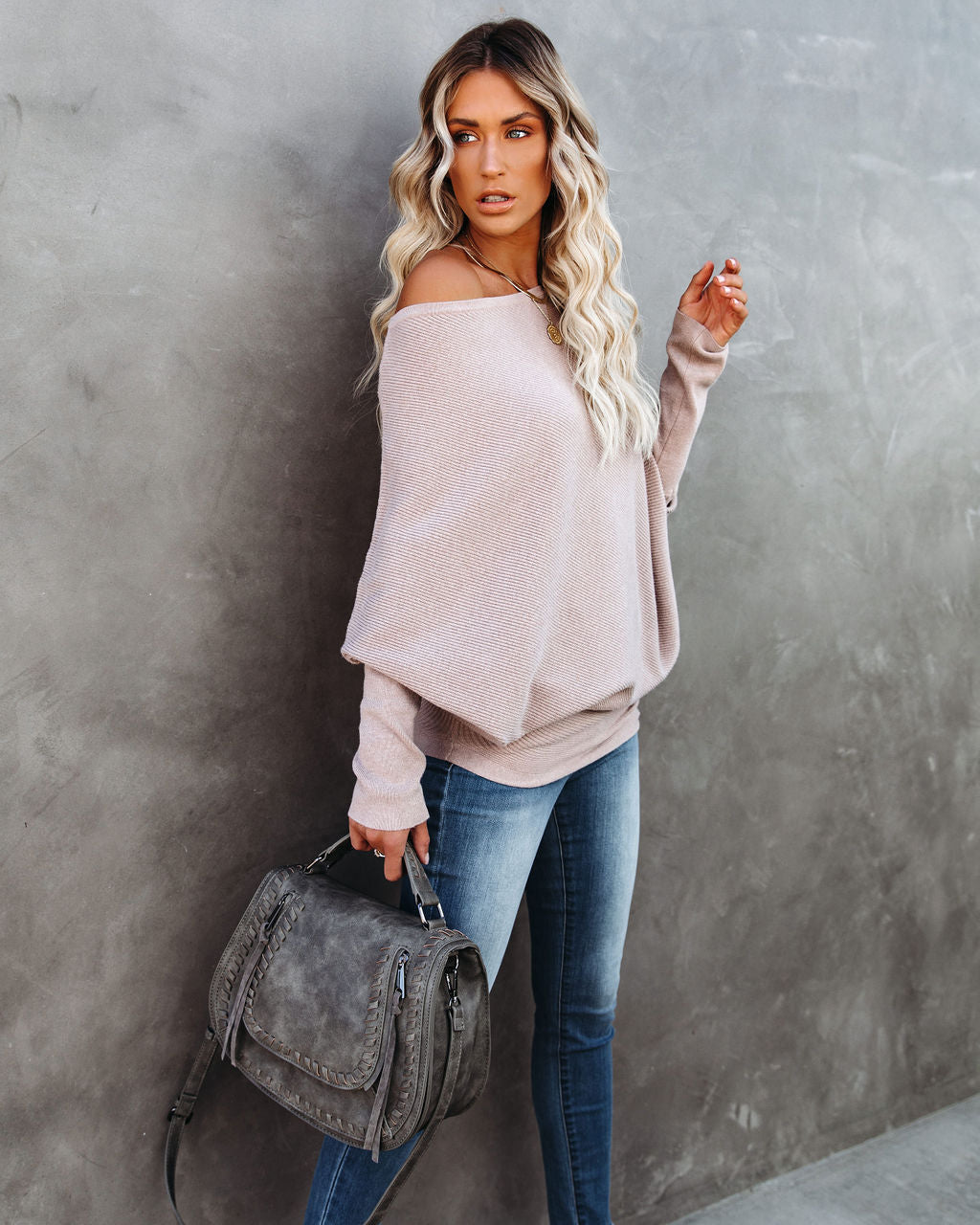 All That Ribbed Cashmere Blend Sweater - Light Mocha