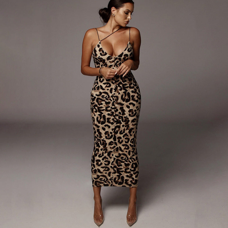 Leopard&Snake Print Strappy Sexy Bodycon Dress BLG1221