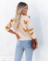 Butterflies Knit Sweater - Cream