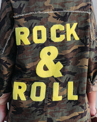 Camouflage Cotton Rock & Roll Frayed Utility Jacket