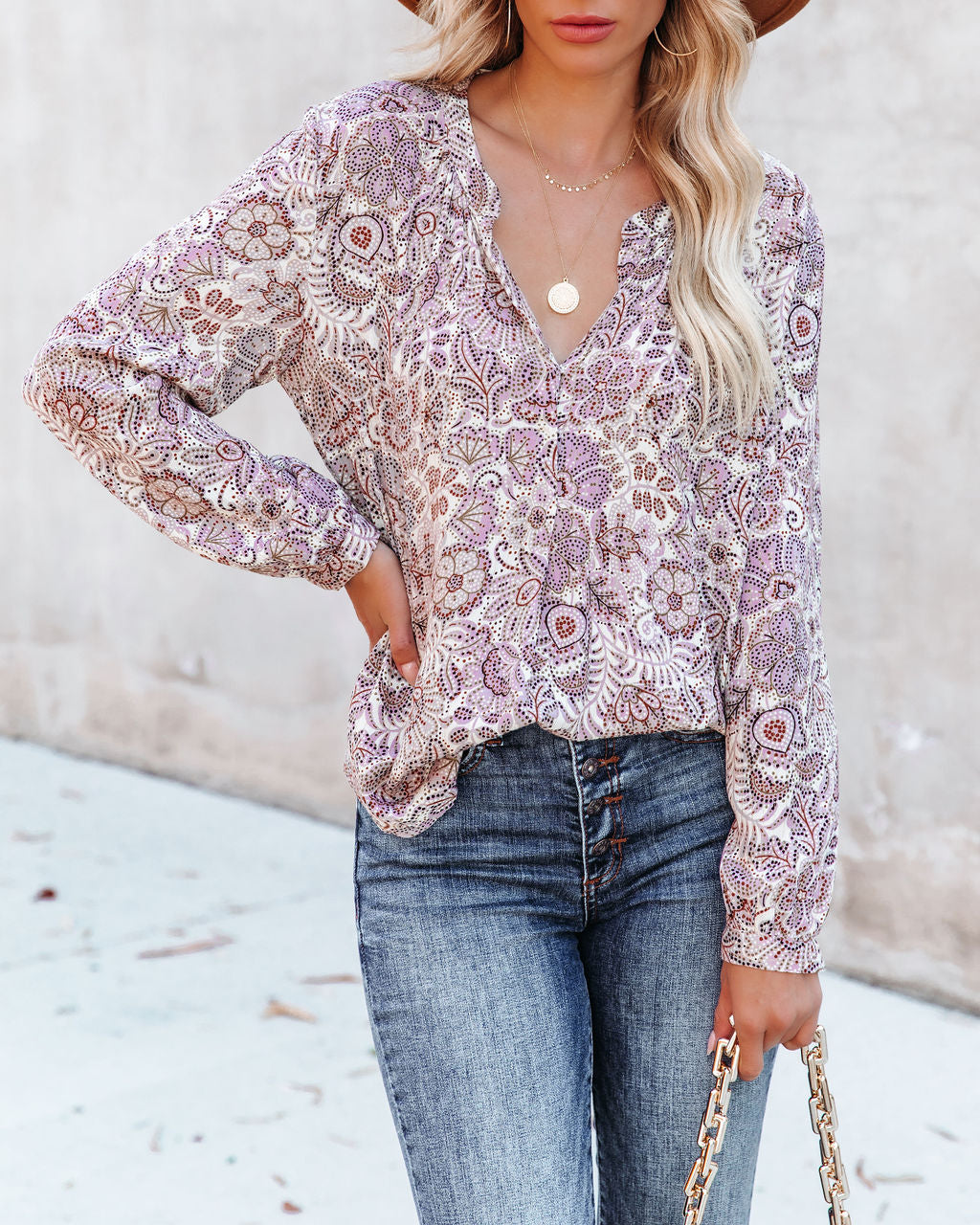 Cantwell Printed Shimmer Damsel Blouse