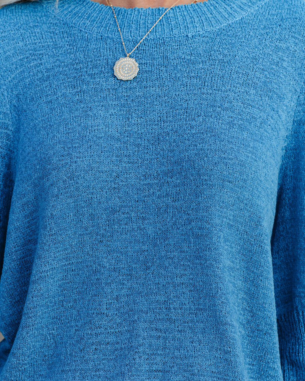 Carter Puff Sleeve Knit Top - Blue
